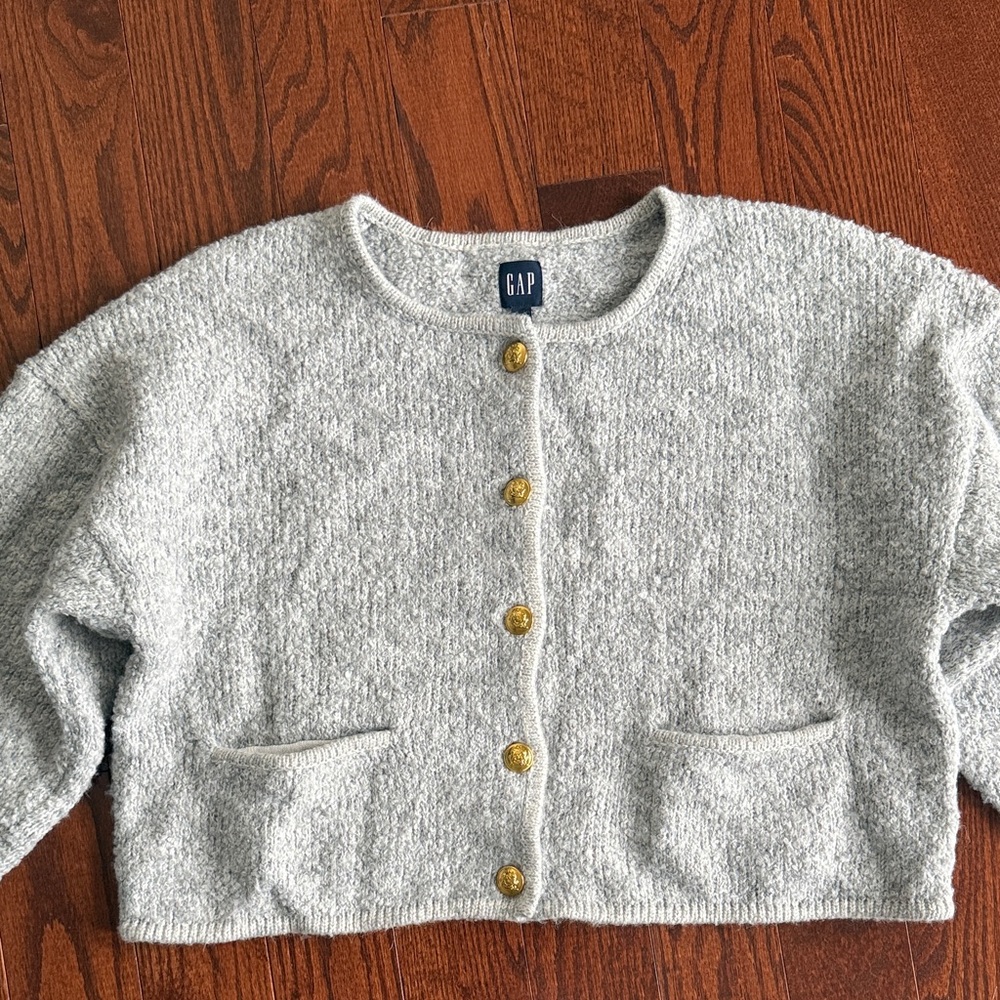 GAP Boucle Cropped Sweater Jacket - Picture 2 of 2